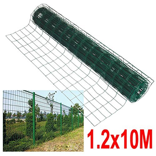 10m X 1 2m Green Pvc Coated Steel Mesh Fencing Wire Garden Galvanised Fence Border Whole Scout - Galvanised Steel Wire Garden Fencing Roll