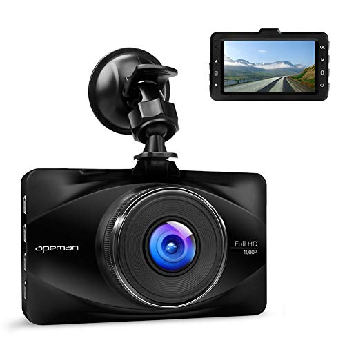 APEMAN In Car Dash Cam 1080P FHD Camera Metal DVR Digital Driving Video Recorder for Cars 3 LCD Screen 170°Wide Angle 6G Lens with WDR Loop Recording G-sensor Parking Monitor and Motion Detection 