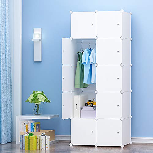 modular to save space PREMAG Portable plastic wooden wardrobe 12-Cube cubes organizer 