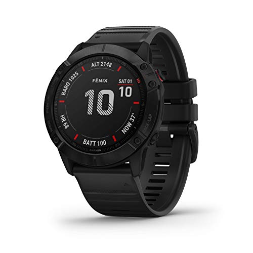 Garmin-fenix-6X-Pro-Ultimate-Multisport-GPS-Watch-Features-Mapping-Music-Grade-Adjusted-Pace-Monitoring-and-Pulse-Ox-Sensors-Black-with-Black-Band Garmin fēnix 6X Pro, Ultimate Multisport GPS Watch, Features Mapping, Music, Grade-Adjusted Pace Monitoring and Pulse Ox Sensors, Black with Black Band - Image 1