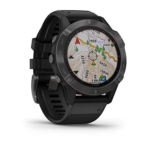 Garmin Fenix 6 Sapphire Multisport GPS Watch - Carbon Grey with Black